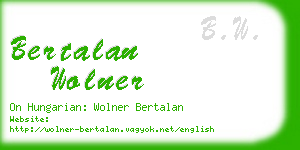 bertalan wolner business card